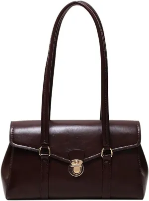 Vintage Vegan Leather Shoulder Bags for Women Small Tote Purse Ladies Trendy Handbags Top Handle Satchels 2025