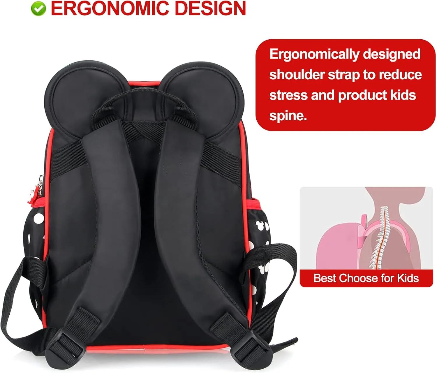 Voikukka Cute Little Girls Mini Backpack Kid Book Bags Mini Mouse Backpacks for Toddler Girl Backpacks Small Preschool Kids Backpack Toddler Bookbag Children Travel Daycare Bag Child Backpack