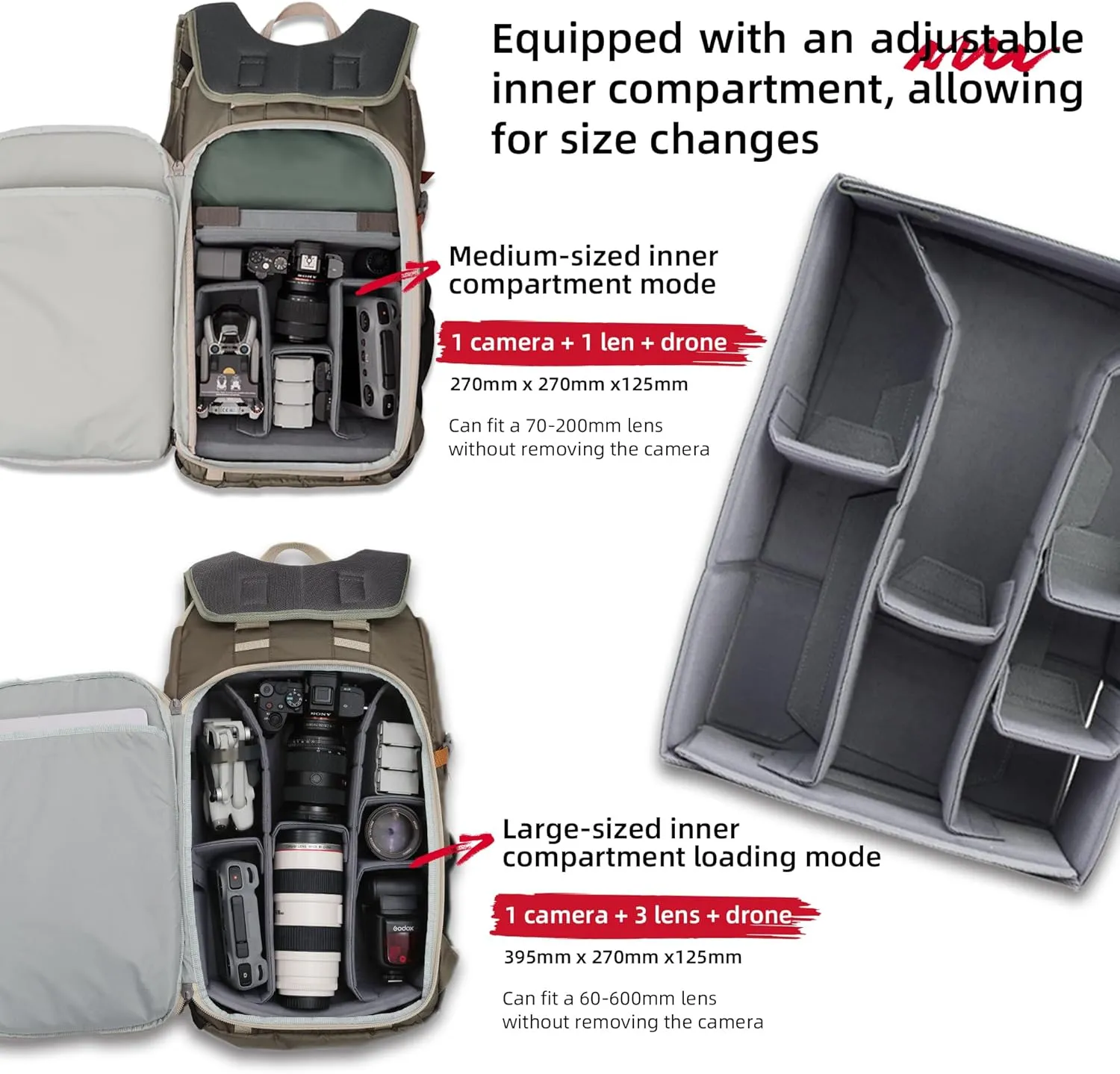 VSGO Pocket Ranger 25L 2-in-1 Photography & Outdoor Backpack  Lightweight Camera Bag for Hiking, Mountaineering, Travel