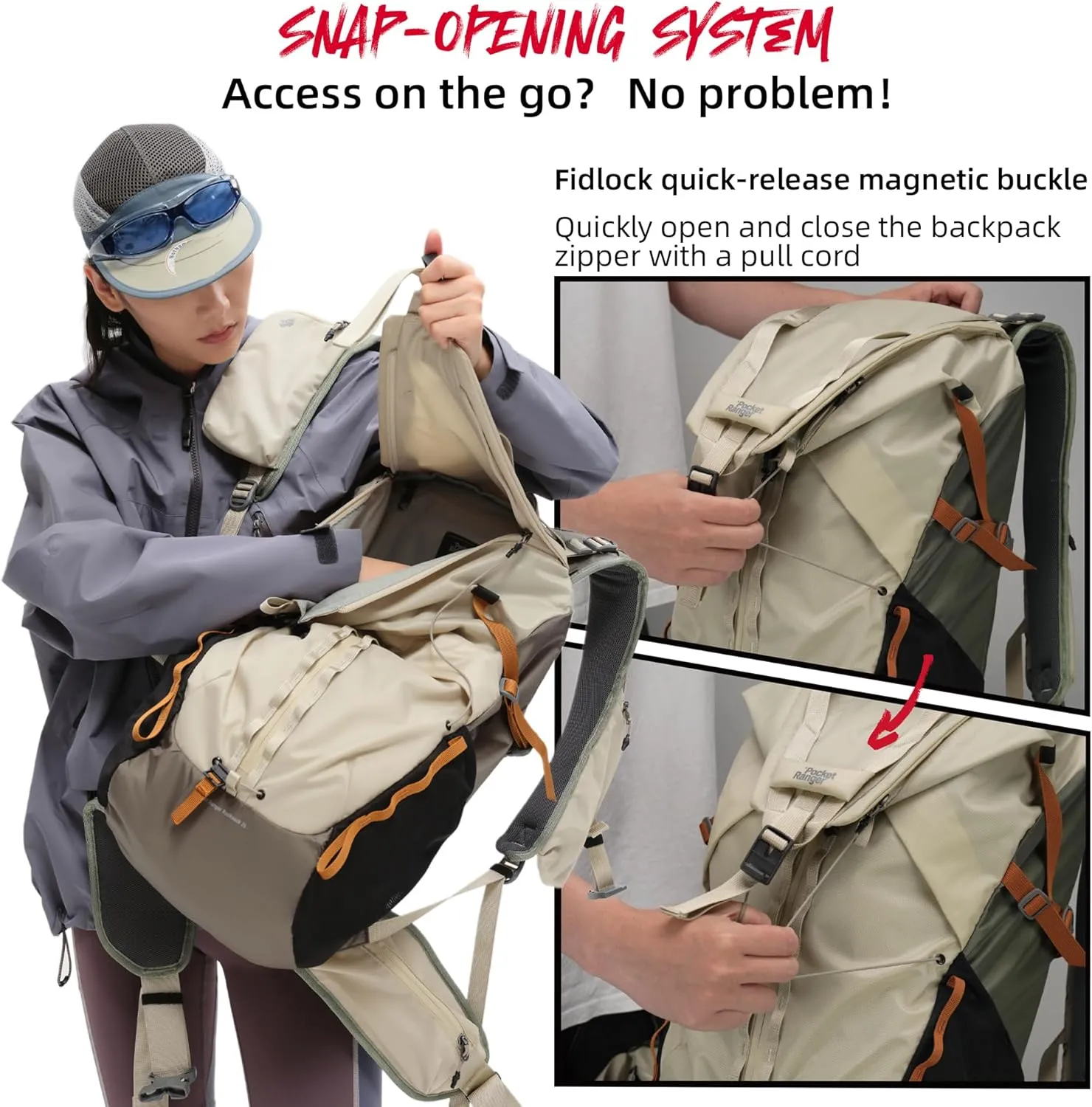 VSGO Pocket Ranger 35L 2-in-1 Photography & Outdoor Backpack  Lightweight Waterproof Camera Bag for Hiking, Mountaineering, Travel
