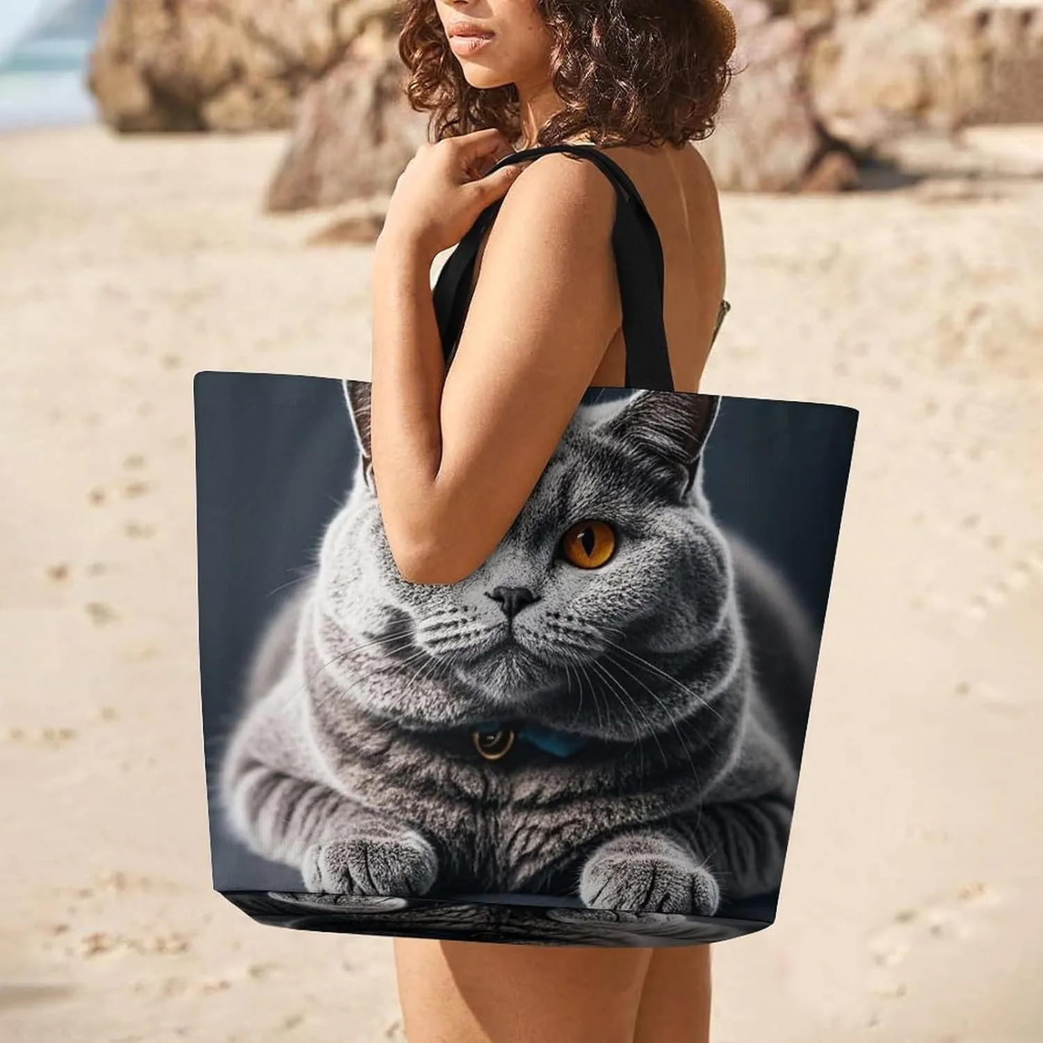 Wildlife Animal Snail Beach Bag Reusable Tote Bag Foldable Grocery Bags Women Shopping Bags for Daily Essentials