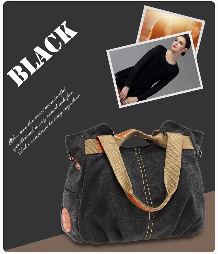 Women Ladies Bags Vintage Hobo Canvas Daily Purse Shoulder Tote Shopper Handbag