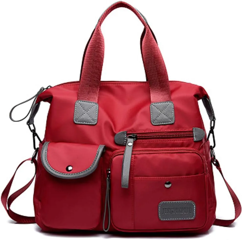 Women Ladies Multipocket Nylon Hobo Top-handle Bags Shoulder Crossbody Bag Totes Satchels Handbags and Purses