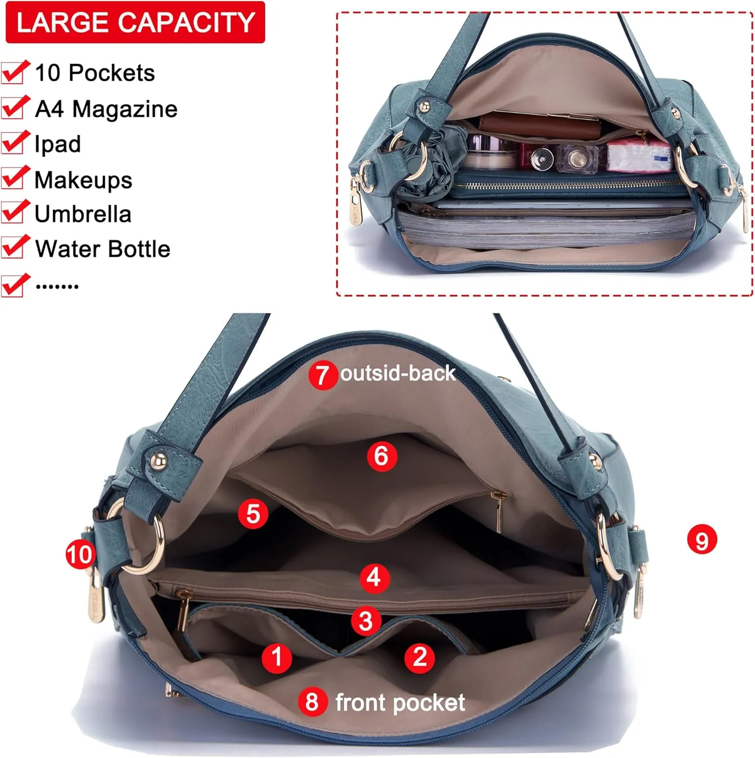 Women Large Crossbody Bags Ladies Satchel Shoulder Handbags Purse and Wallet Set for Women Totes Hobo Purses