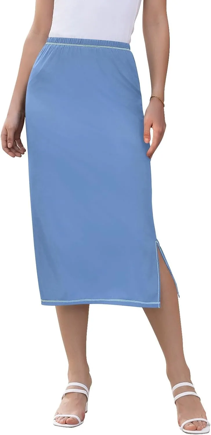 Women Midi Skirt Royal Blue Midi Skirts for Women with Slit Midi Active Skirt Bottom, Small