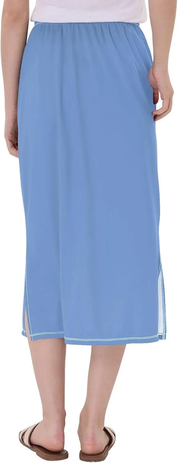 Women Midi Skirt Royal Blue Midi Skirts for Women with Slit Midi Active Skirt Bottom, Small