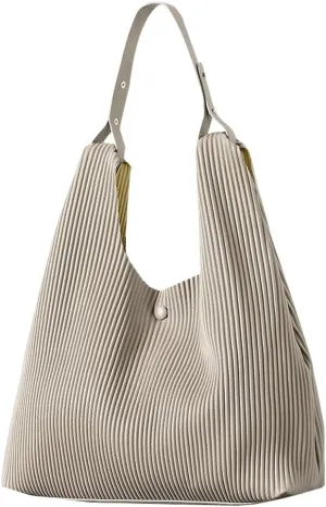 Women Soft Vegan Leather Handbags Fashion Shoulder Totes Large Bucket Hobo Purse Pleated Top Handle Satchel 2024