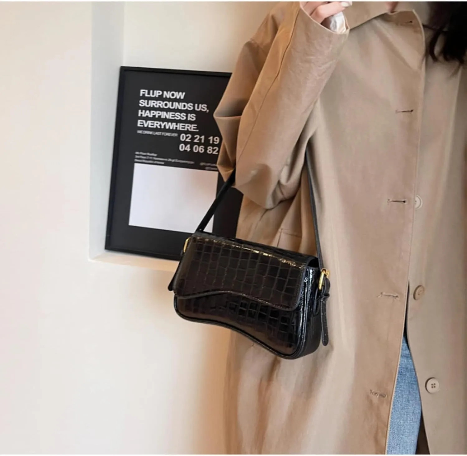 Women Vegan Leather Hobo Shoulder Bags Y2k Trendy Crossbody Purse Pu Leather Underarm Bag Adjustable Shoulder Purse