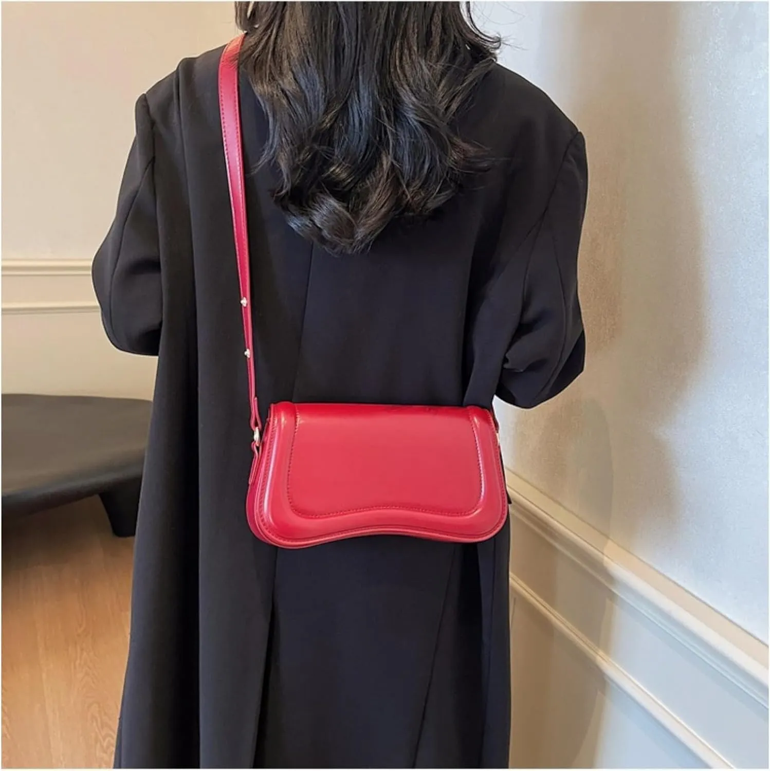 Women Vegan Leather Hobo Shoulder Bags Y2k Trendy Crossbody Purse Pu Leather Underarm Bag Adjustable Shoulder Purse
