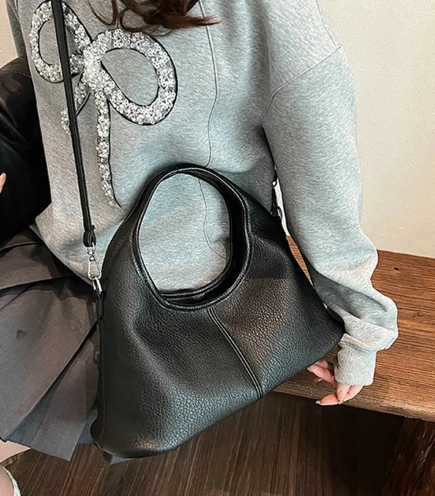 Womens Casual Dumpling Handbags Soft Vegan Leather Shoulder Crossbody Purse Small Trendy Zipper Tote Satchels