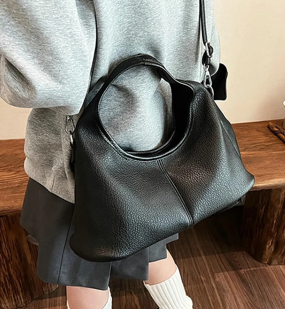 Womens Casual Dumpling Handbags Soft Vegan Leather Shoulder Crossbody Purse Small Trendy Zipper Tote Satchels