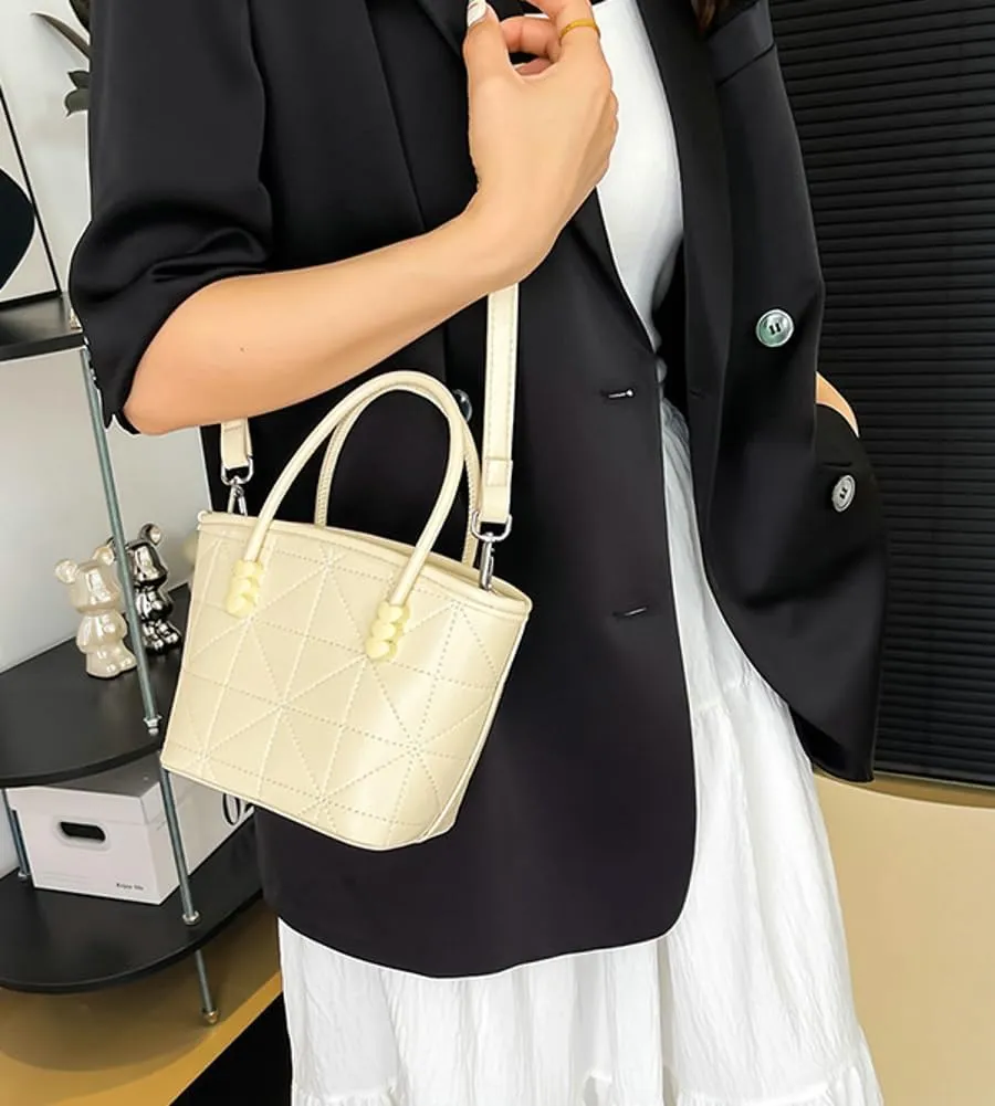 Womens Cute Shoulder Crossbody Bag Small PU Leather Totes Clutch Bucket Purse Handbag Designer Satchel