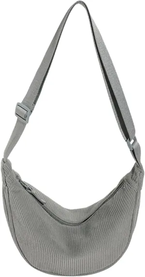 Women's Fashion Solid Color Cordulet Crossbody Bag Dumpling Bag Lightweight Underarm Bags Single (Grey, One Size)