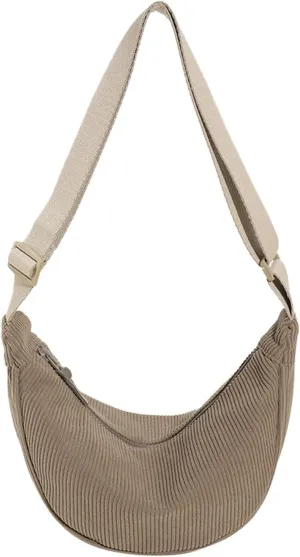 Women's Fashion Solid Color Cordulet Crossbody Bag Dumpling Bag Lightweight Underarm Bags Single (Khaki, One Size)