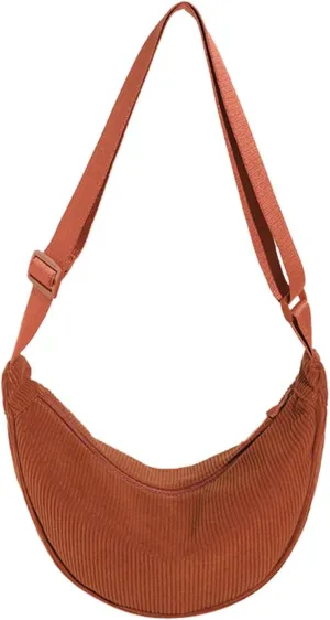 Women's Fashion Solid Color Cordulet Crossbody Bag Dumpling Bag Lightweight Underarm Bags Single (Orange, One Size)
