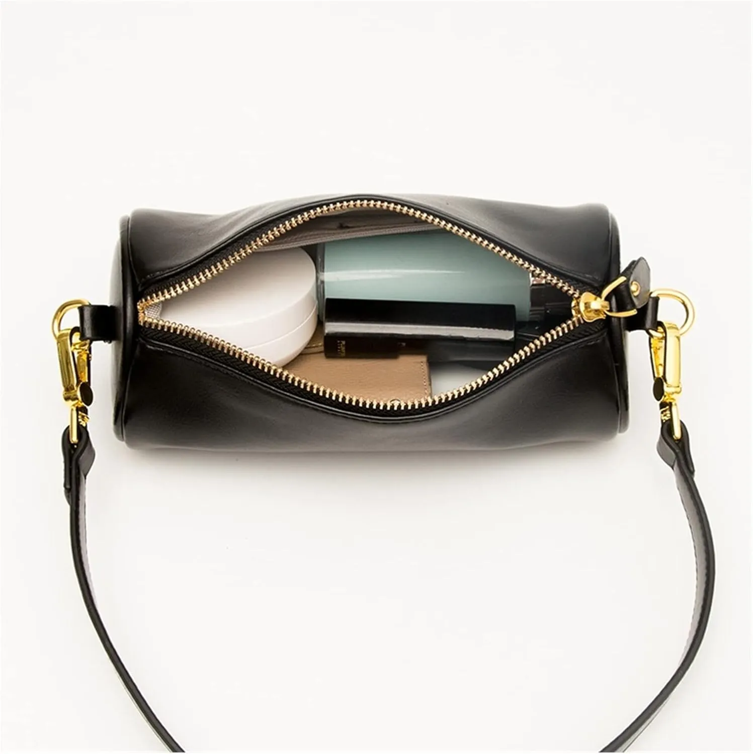 Womens Genuine Leather Shoulder Bags Small Messenger Bags Ladies Crossbody Bags For Women Shoulder Bags(Black)