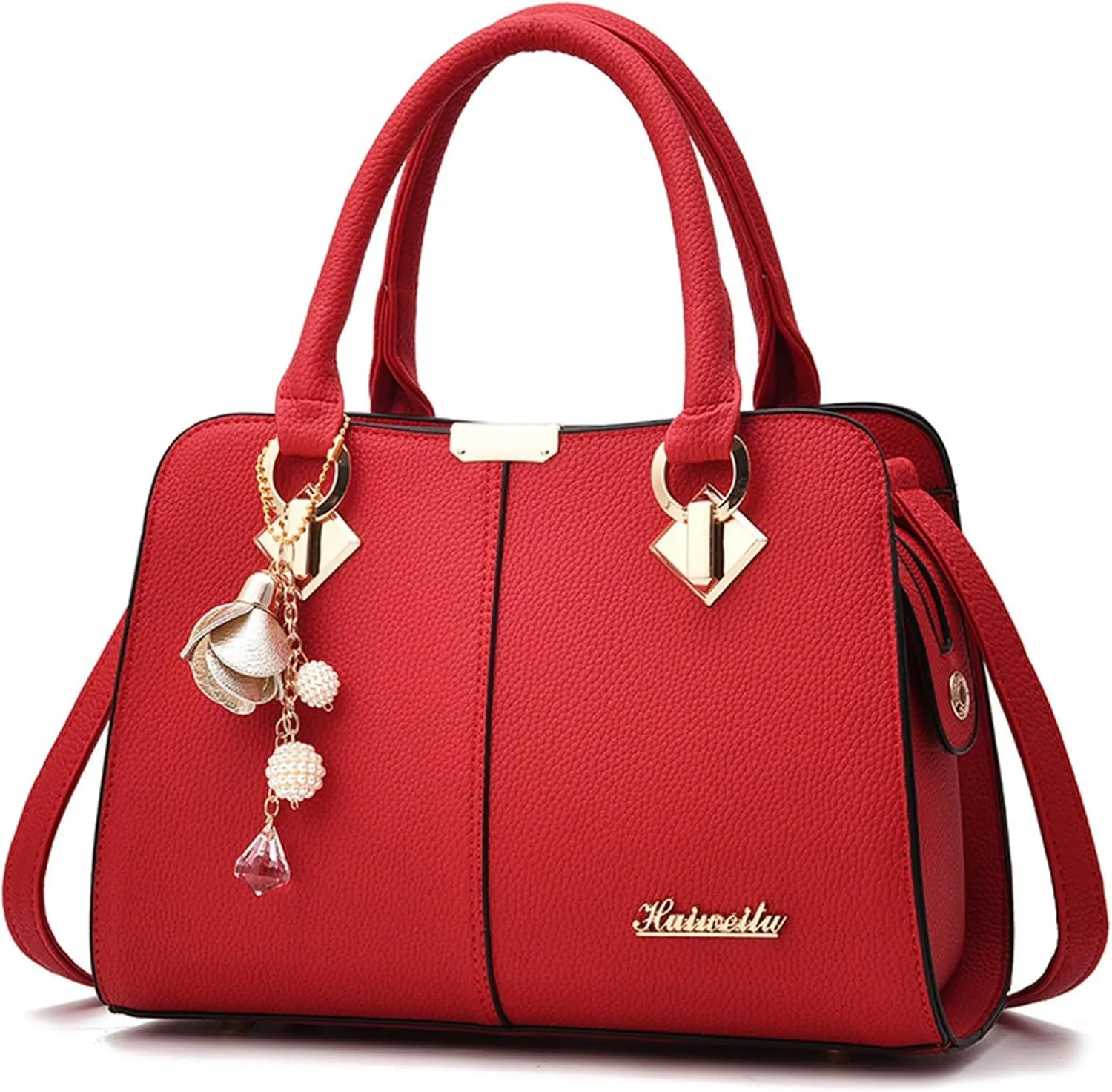 Women's Handbag Trendy Shoulder Crossbody Bag Bookish Messenger Bags (Red, One Size)