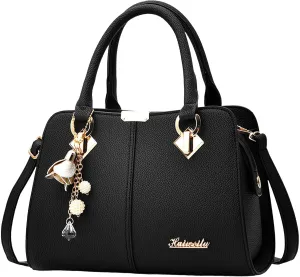 Women's Handbag Trendy Shoulder Crossbody Bag ish Messenger Bags Womens Tote Bags for Work (Black, One Size)
