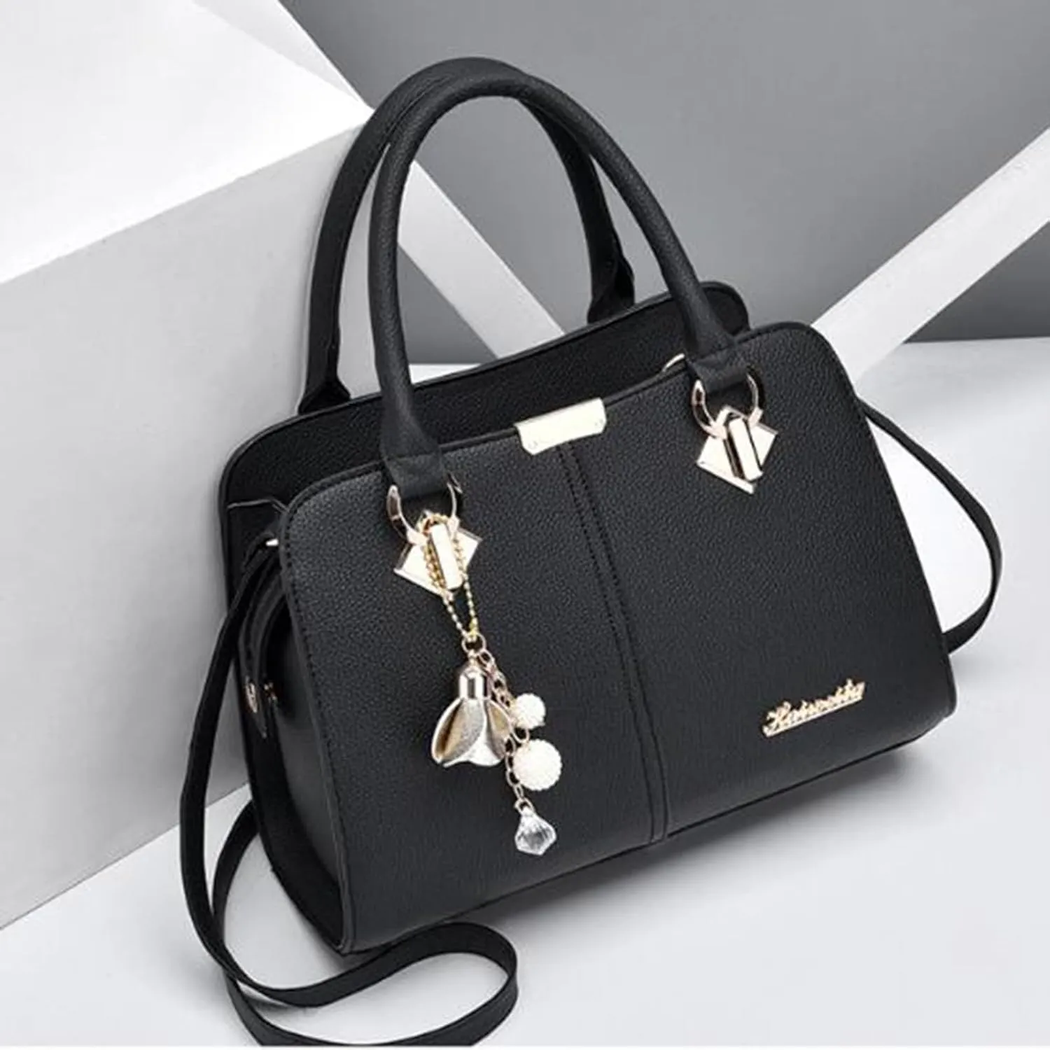 Women's Handbag Trendy Shoulder Crossbody Bag ish Messenger Bags Womens Tote Bags for Work (Black, One Size)