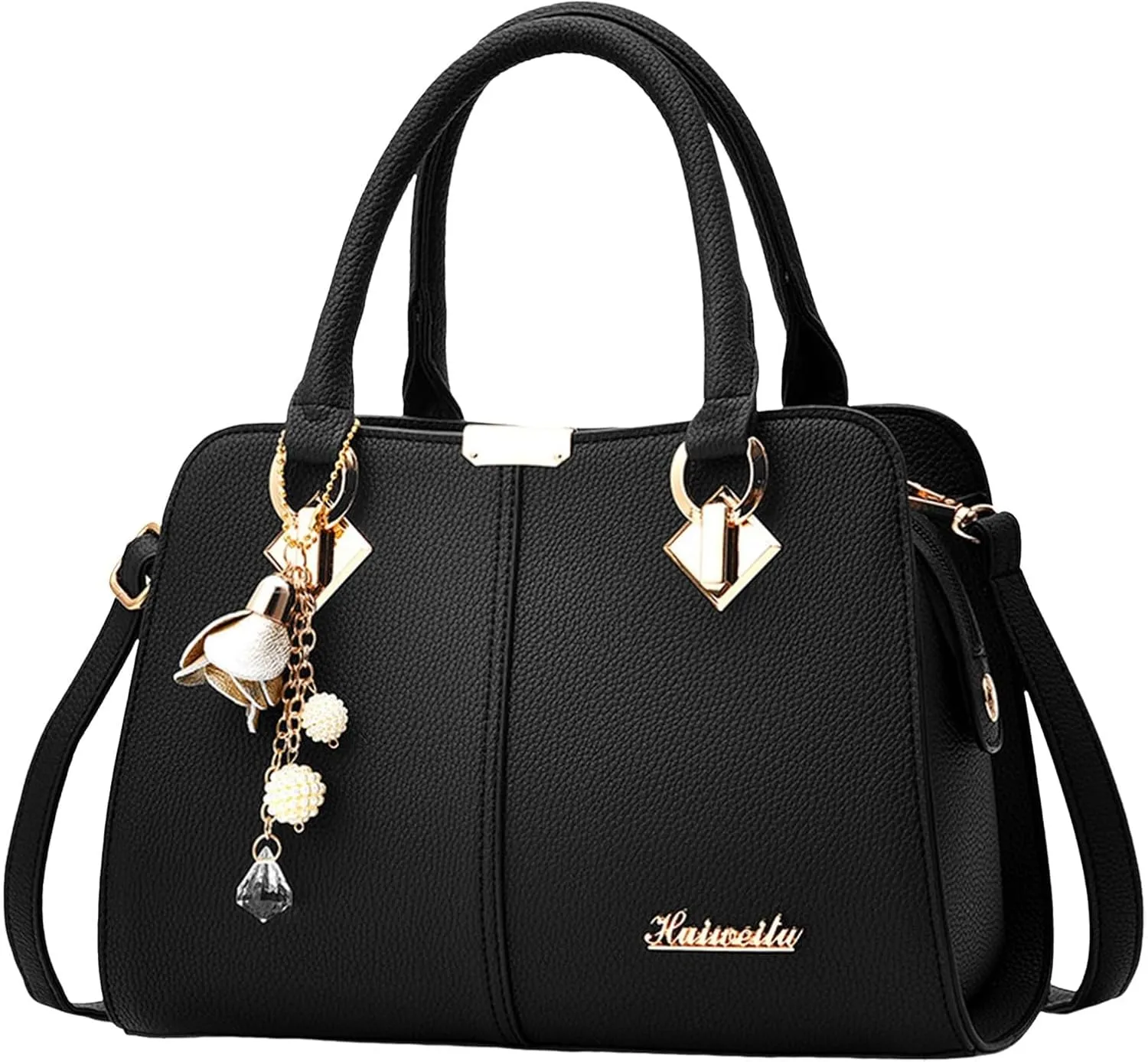 Women's Handbag Trendy Shoulder Crossbody Bag ish Messenger Bags Womens Tote Bags for Work (Black, One Size)