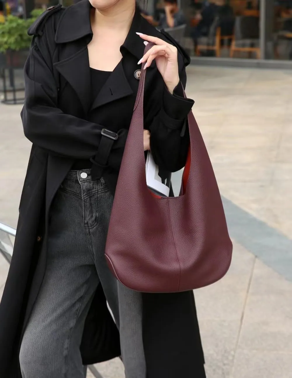 Women's Leather Large-capacity Shoulder Crossbody Bag Totes Hobo Versatile Bucket Bag Handbag Underarm Chic Stylish Luxury