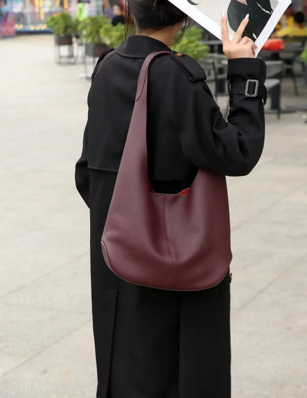 Women's Leather Large-capacity Shoulder Crossbody Bag Totes Hobo Versatile Bucket Bag Handbag Underarm Chic Stylish Luxury