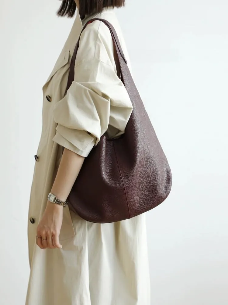 Women's Leather Large-capacity Shoulder Crossbody Bag Totes Hobo Versatile Bucket Bag Handbag Underarm Chic Stylish Luxury