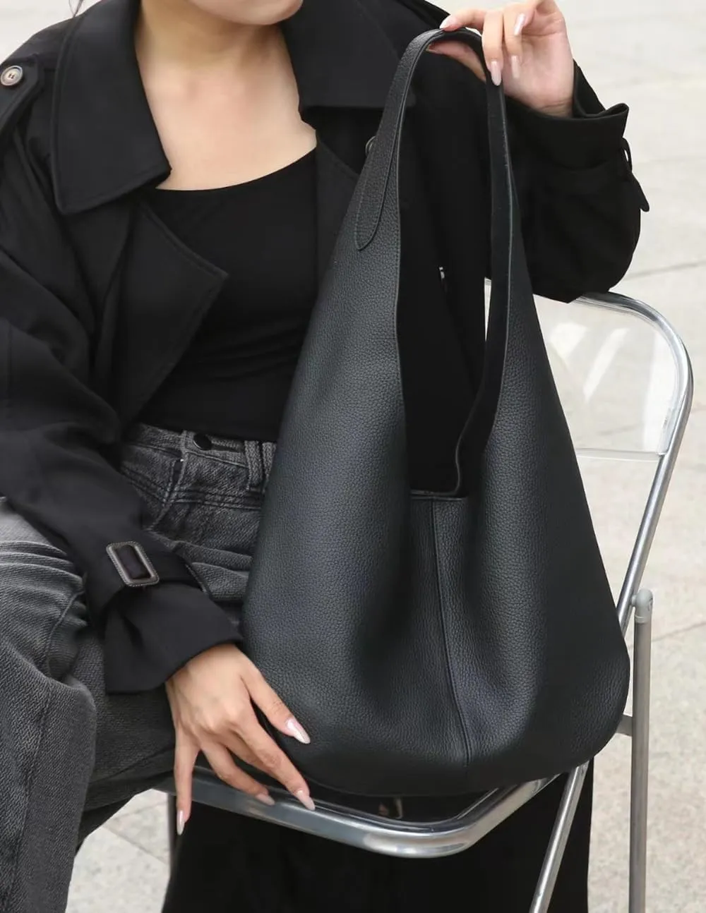 Women's Leather Large-capacity Shoulder Crossbody Bag Totes Hobo Versatile Bucket Bag Handbag Underarm Chic Stylish Luxury