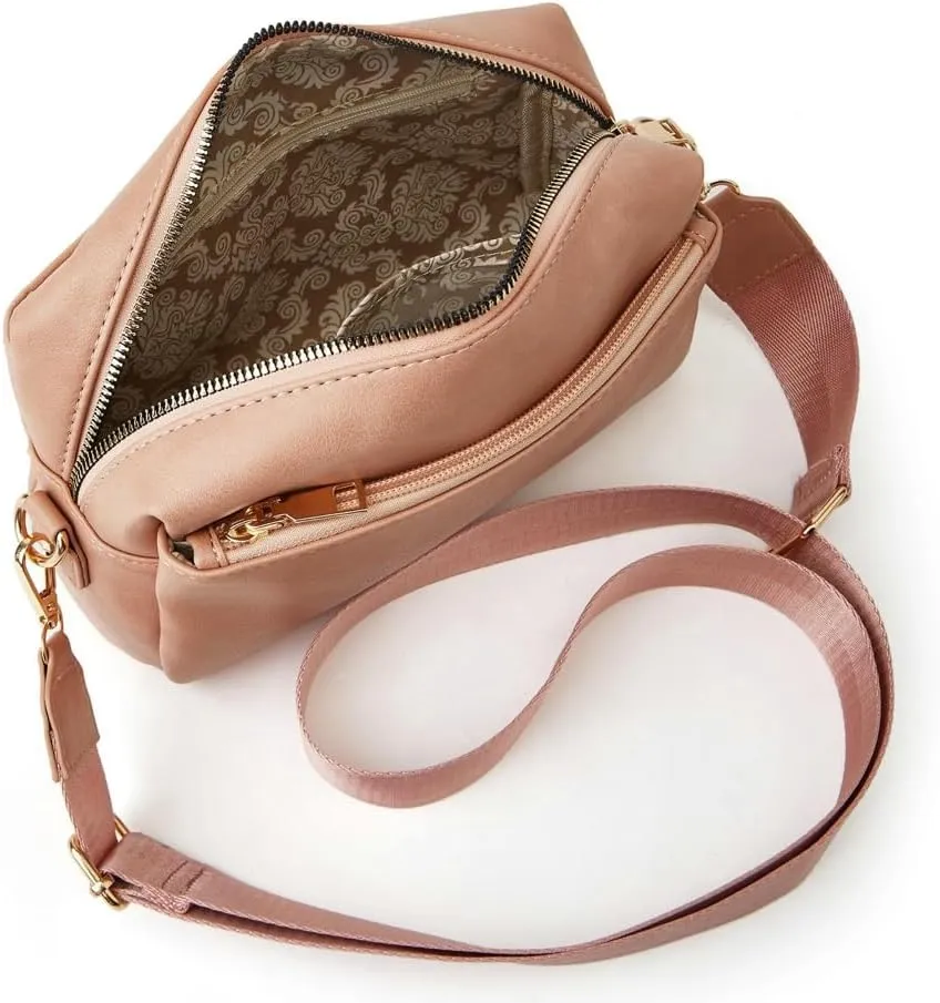 Women's Retro PU Leather Shoulder Crossbody Bag Small Totes Soft Handbag Fashion Purse Zipper Satchel