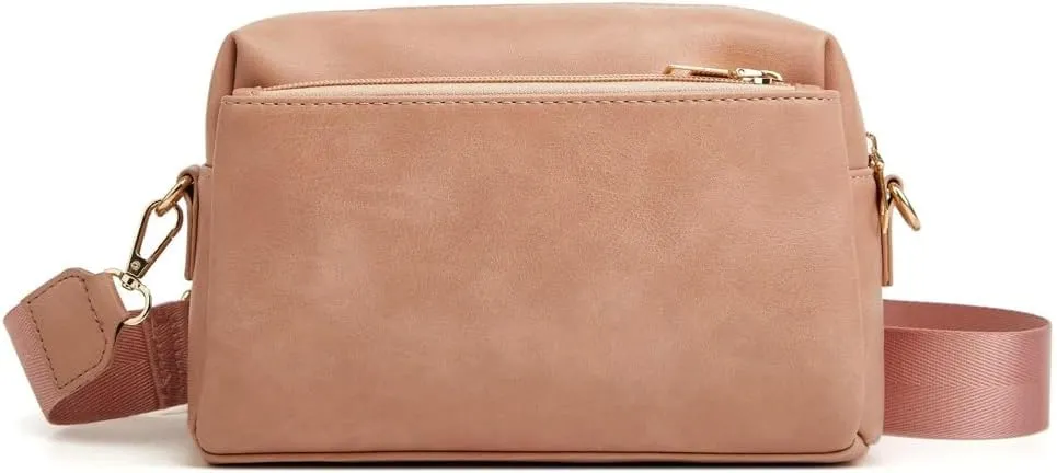 Women's Retro PU Leather Shoulder Crossbody Bag Small Totes Soft Handbag Fashion Purse Zipper Satchel