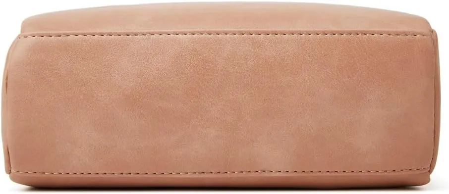 Women's Retro PU Leather Shoulder Crossbody Bag Small Totes Soft Handbag Fashion Purse Zipper Satchel