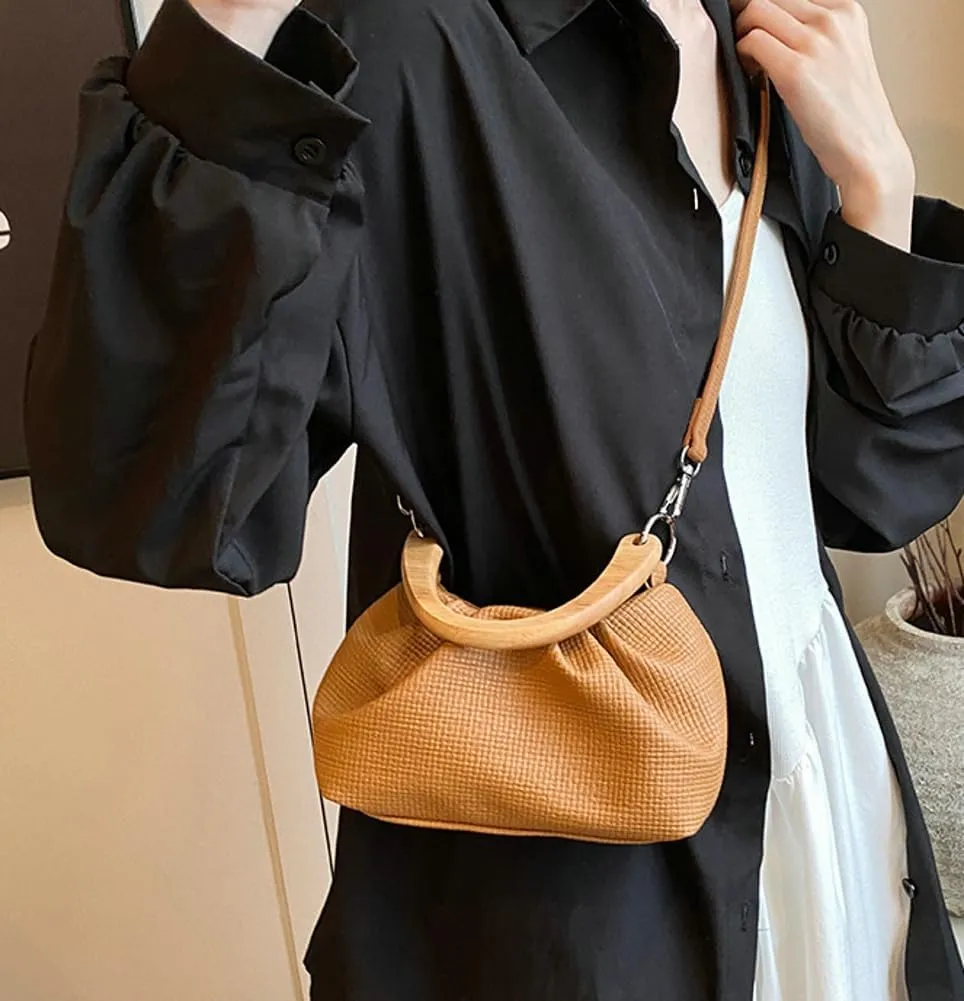 Womens Ruched Shoulder Crossbody Bag Cloud Totes Clutch Bucket Purse Small Mini Cute Tote Handbag Satchel