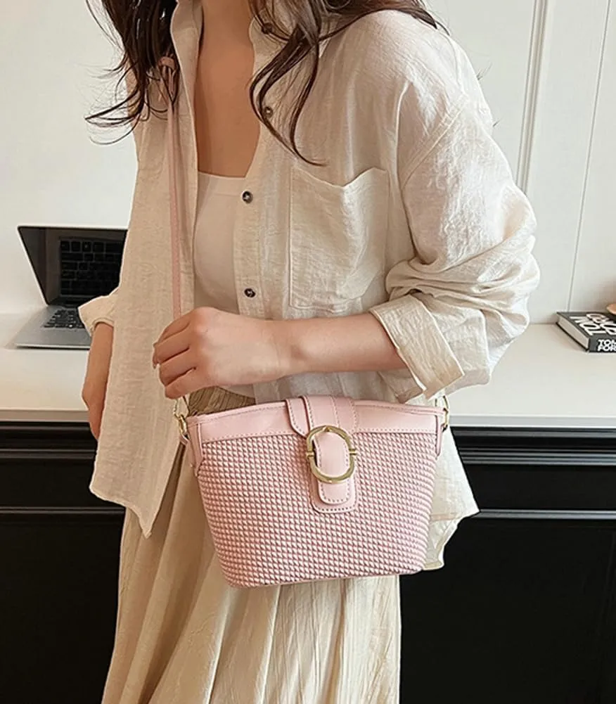 Womens Shoulder Crossbody Bag PU Leather Bucket Purse Small Totes Designer Handbag Cute Satchel Clutch 2024