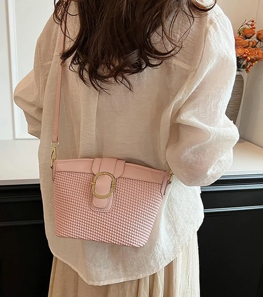 Womens Shoulder Crossbody Bag PU Leather Bucket Purse Small Totes Designer Handbag Cute Satchel Clutch 2024