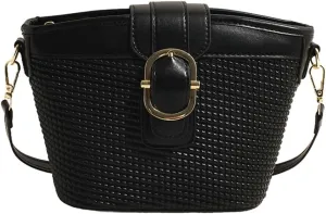 Womens Shoulder Crossbody Bag PU Leather Bucket Purse Small Totes Designer Handbag Cute Satchel Clutch 2024