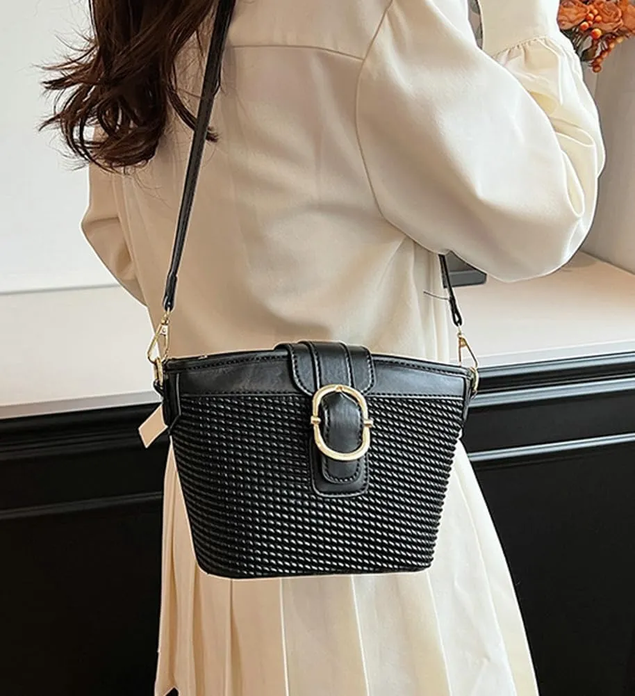 Womens Shoulder Crossbody Bag PU Leather Bucket Purse Small Totes Designer Handbag Cute Satchel Clutch 2024