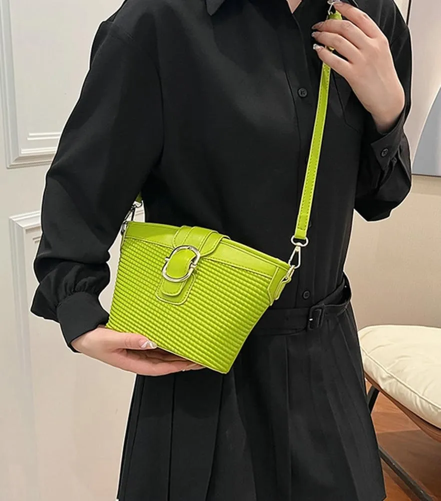 Womens Shoulder Crossbody Bag PU Leather Bucket Purse Small Totes Designer Handbag Cute Satchel Clutch 2024