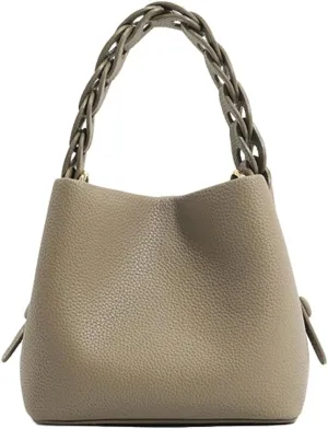Women's Soft Vegan Leather Bucket Bag Small Drawstring Handbag Top-handle Purses Shoulder Crossbody Satchels
