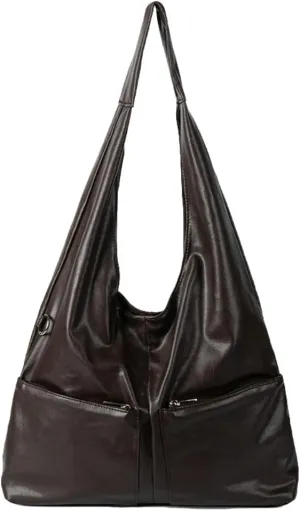 Womens Soft Vegan Leather Shoulder Bag Large Casual Tote Purse Multi Pocket Working Handbags Top Handle Satchels