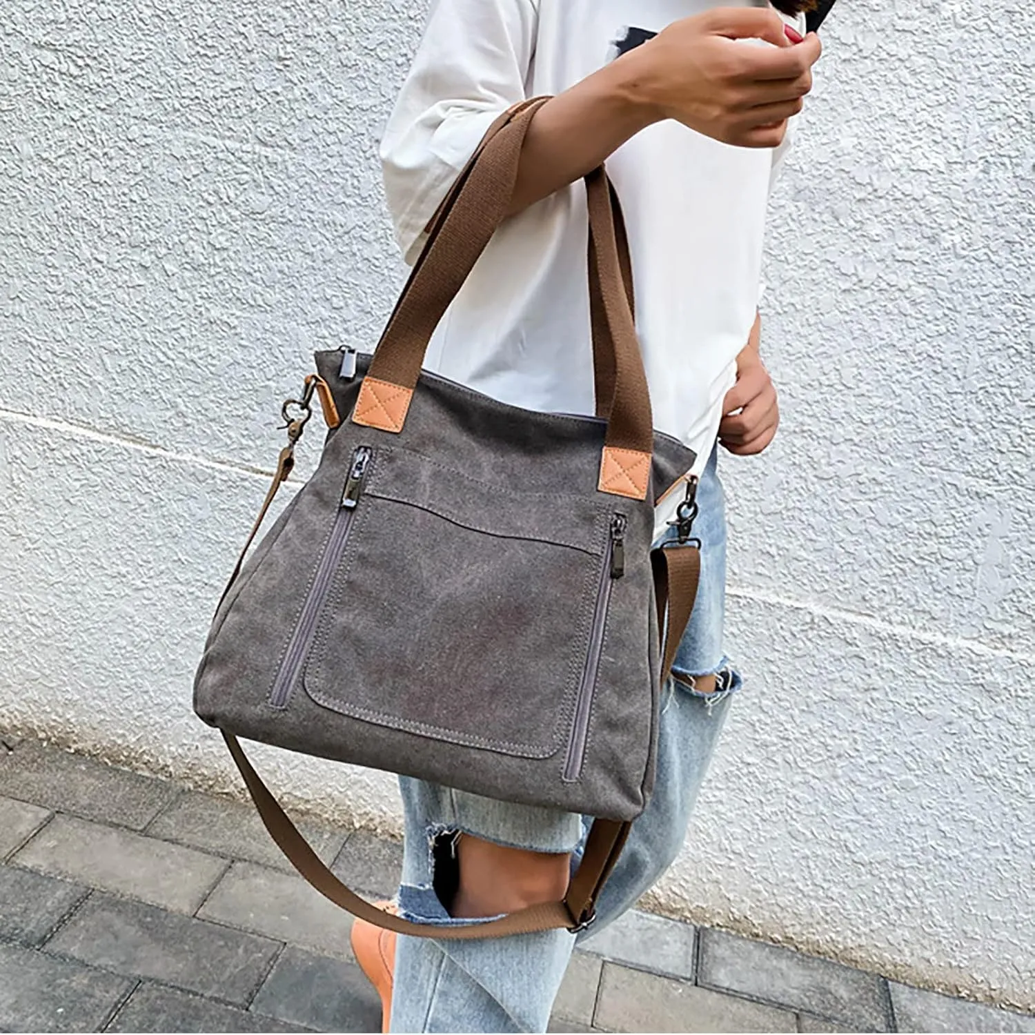 Women's Top-Handle Handbags Tote Bags and Wallets Set Shoulder Satchel Handbags Purse for Women Cross Body Bag(Khaki)