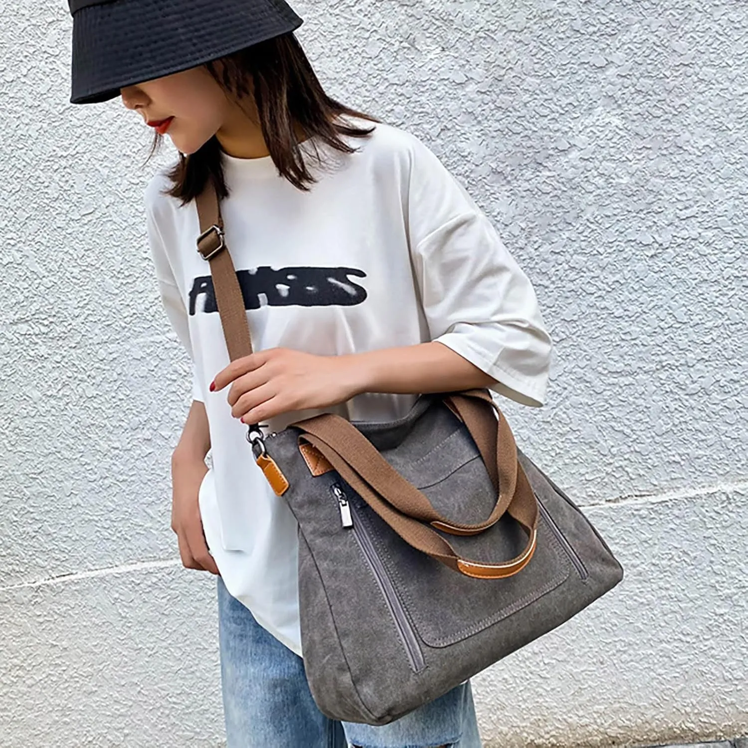 Women's Top-Handle Handbags Tote Bags and Wallets Set Shoulder Satchel Handbags Purse for Women Cross Body Bag(Khaki)