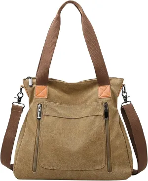 Women's Top-Handle Handbags Tote Bags and Wallets Set Shoulder Satchel Handbags Purse for Women Cross Body Bag(Khaki)