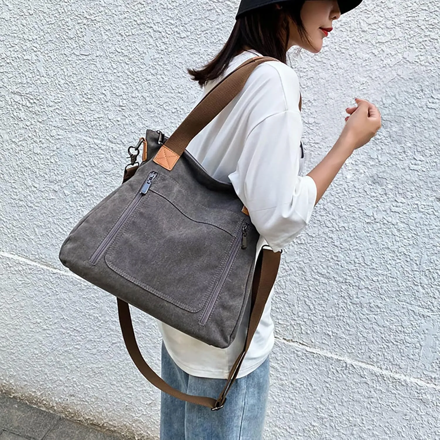Women's Top-Handle Handbags Tote Bags and Wallets Set Shoulder Satchel Handbags Purse for Women Cross Body Bag(Khaki)