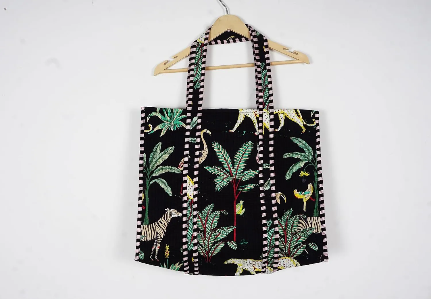 Womens totes hand block print cotton quilted Travel Tote Bags For Shopping Grocery & Beach Bag