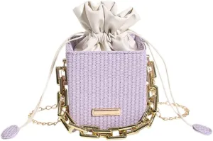 Womens Trendy Shoulder Crossbody Bag PU Leather Y2k Bucket Purse Mini Totes Woven Handbag Satchel