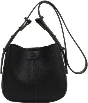Womens Trendy Vegan Leather Bucket Bag Crossbody Shoulder Purses Small Handbags Ladies Chic Tote Satchels 2pcs