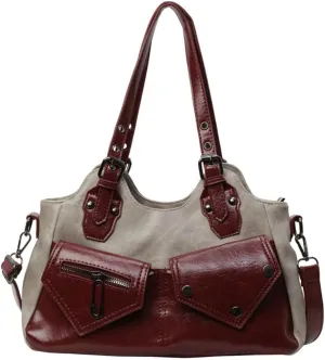 Womens Vintage Tote Bags Y2k Large PU Leather Shoulder Crossbody Purse Soft Handbags Top Handle Satchels