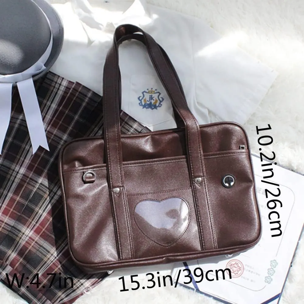 YAQUNICER Women Messenger Purse JK Uniform Crossbody Shoulder Bag Underarm Handbag Lolita Satchel